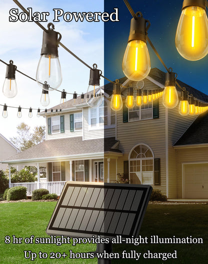Guirnalda de Luces Solares 50ft (Exterior Impermeable / Bombillas S14)