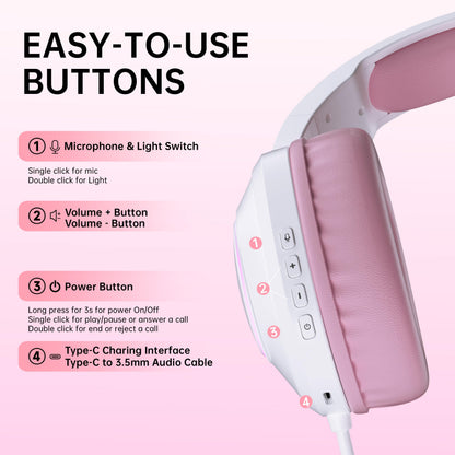 AOC Auriculares Inalámbricos para Juegos (Rosa)