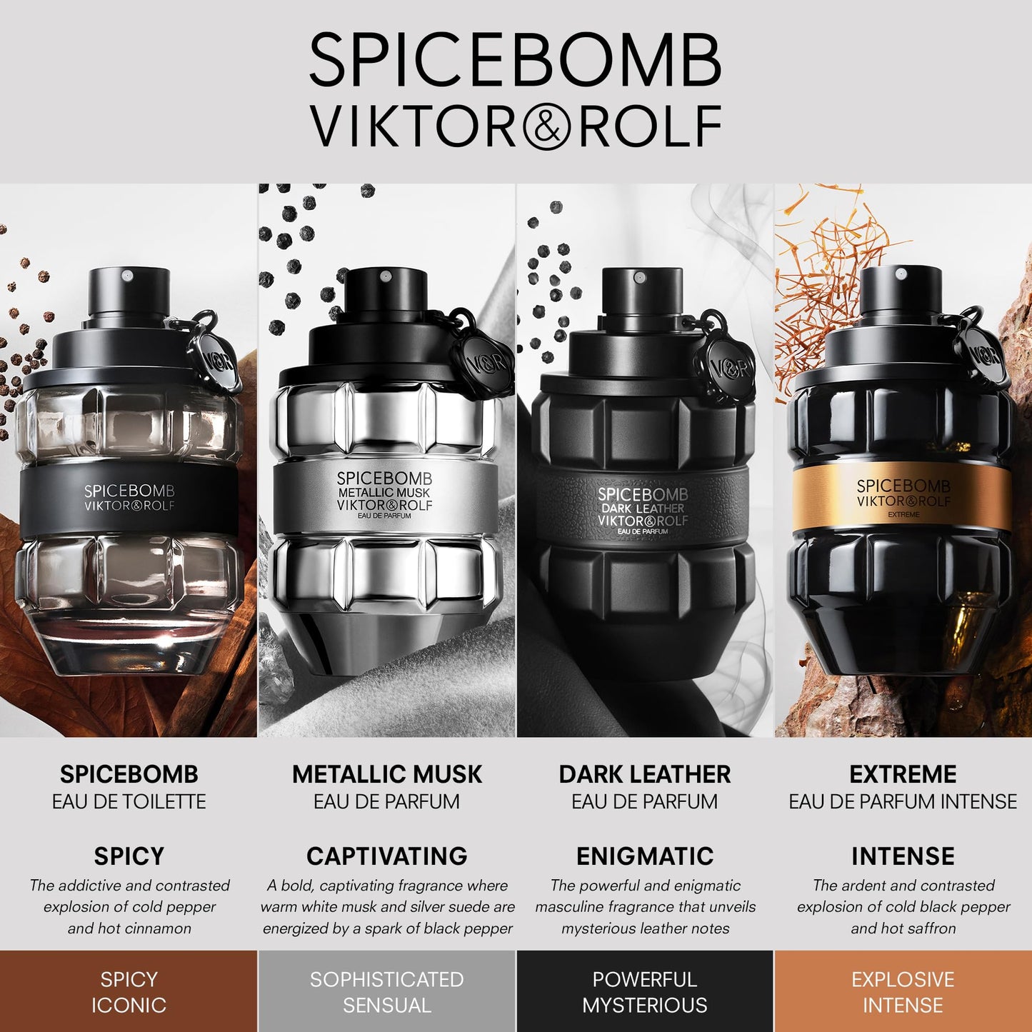 Viktor&Rolf Spicebomb Metallic Musk para Hombre (3 Fl Oz / EDP)