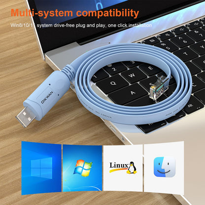 OIKWAN Cable de Consola USB a RJ45 (Azul / 1.8m)
