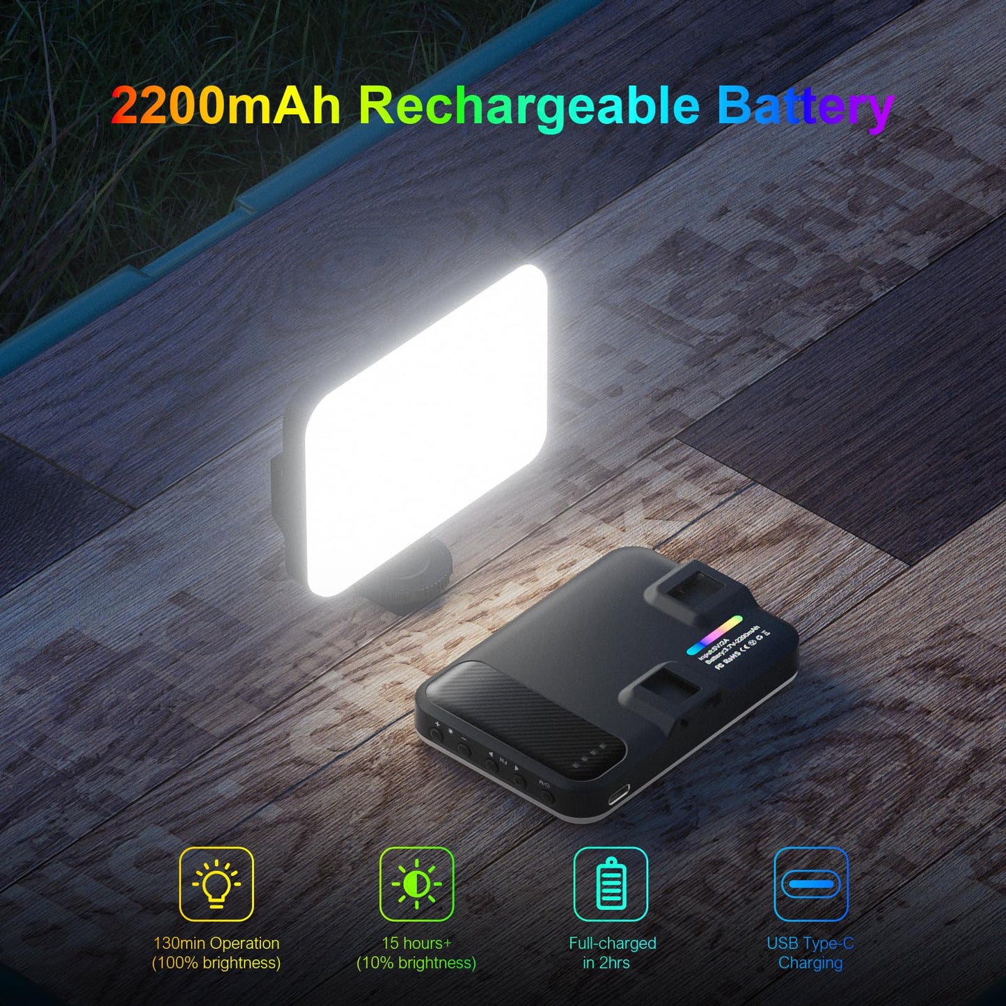 Hagibis Luz de Cámara RGB Portátil para Video (RGB-Black)