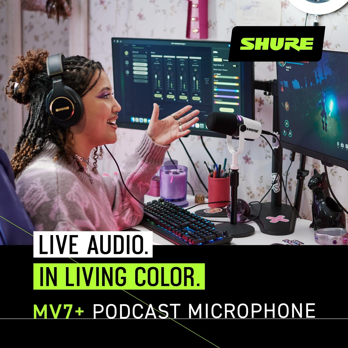 Shure MV7+ Micrófono Dinámico (Blanco)