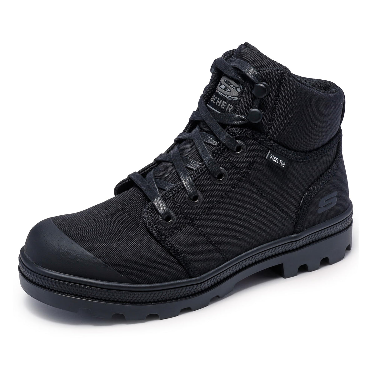 Skechers Women's Work Rotund Darragh Work Lace-Up Boot Safety Toe, Black