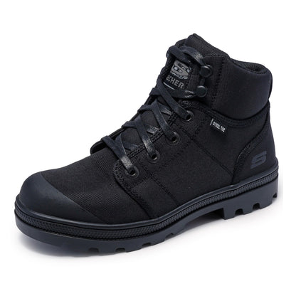 Skechers Women's Work Rotund Darragh Work Lace-Up Boot Safety Toe, Black