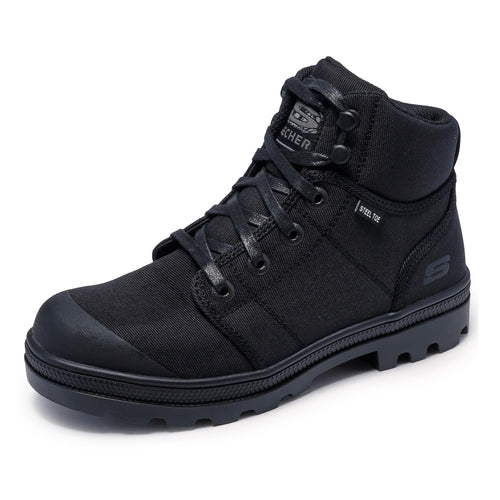 Skechers Women's Work Rotund Darragh Work Lace-Up Boot Safety Toe, Black
