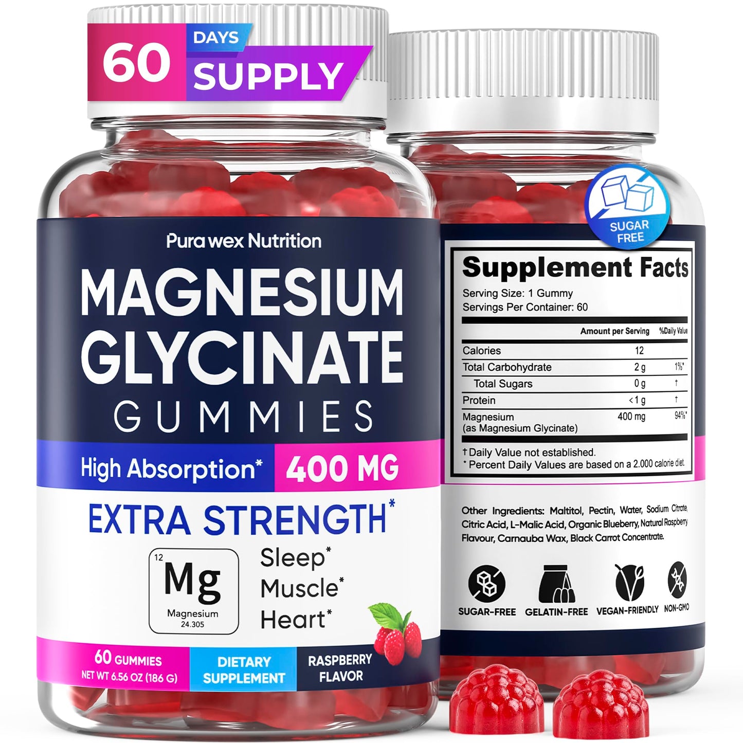 Gomitas de Glicinato de Magnesio (400mg / 60 Días)