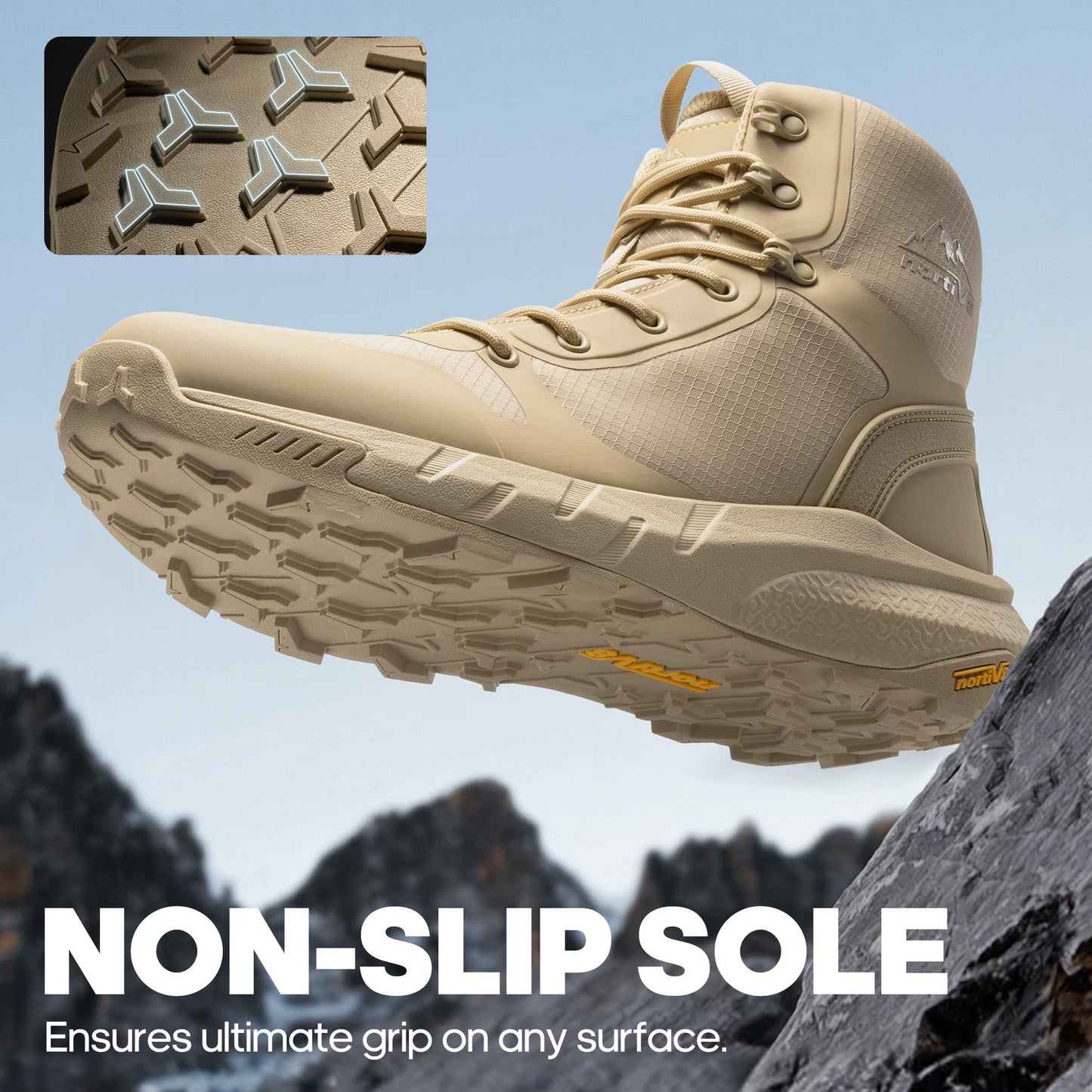 NORTIV 8 Men's Military Tactical Boot Lightweight Comfortable Boots for Work All Day Side Zipper Motorcycle Combat Hiking Boots Metrostrike(8-9 Inches), Sand