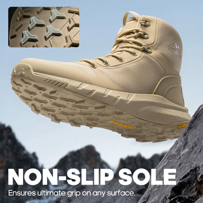 NORTIV 8 Men's Military Tactical Boot Lightweight Comfortable Boots for Work All Day Side Zipper Motorcycle Combat Hiking Boots Metrostrike(8-9 Inches), Sand