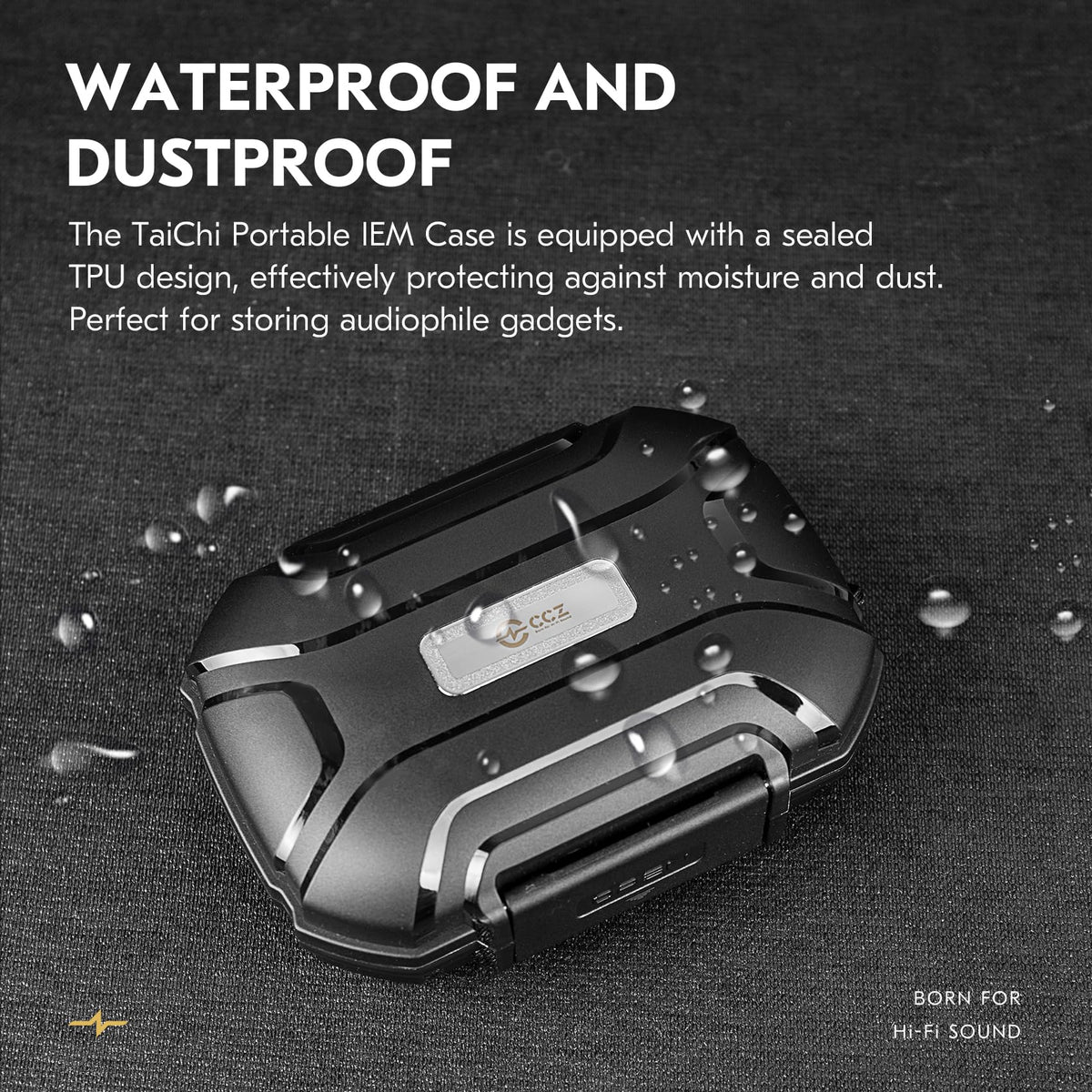 CCZ ZC01 Hard Shell IEM Case for KZ ZS10 Pro in Ear Monitor, Travel Portable Earbuds Case Waterproof Headphone Storage Box for Shure SE215, CCZ Melody, KBEAR KS1, KZ ZAR, ZS12 PRO 2, ZAS (Clear Black)