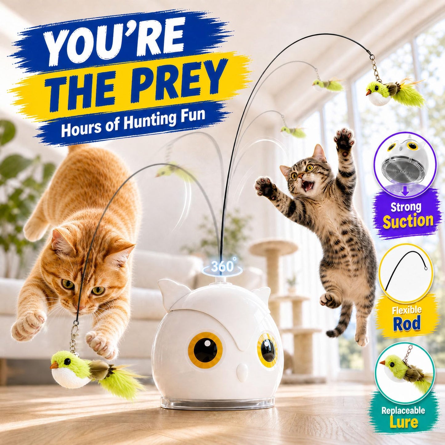 Juguete Interactivo de Pájaro Volador para Gatos