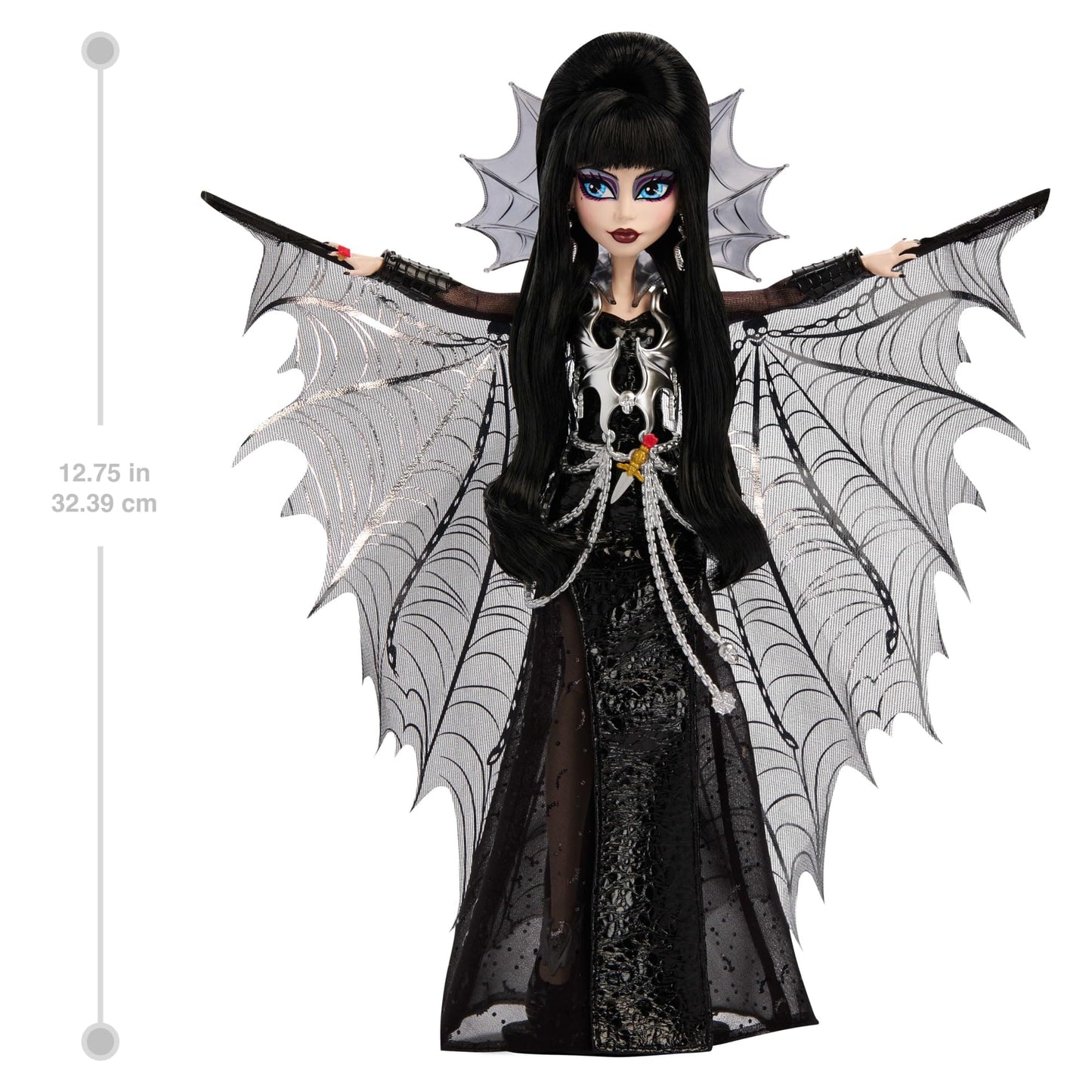 Monster High Muñeca Coleccionable Elvira (Vestido Negro Faux Leather)