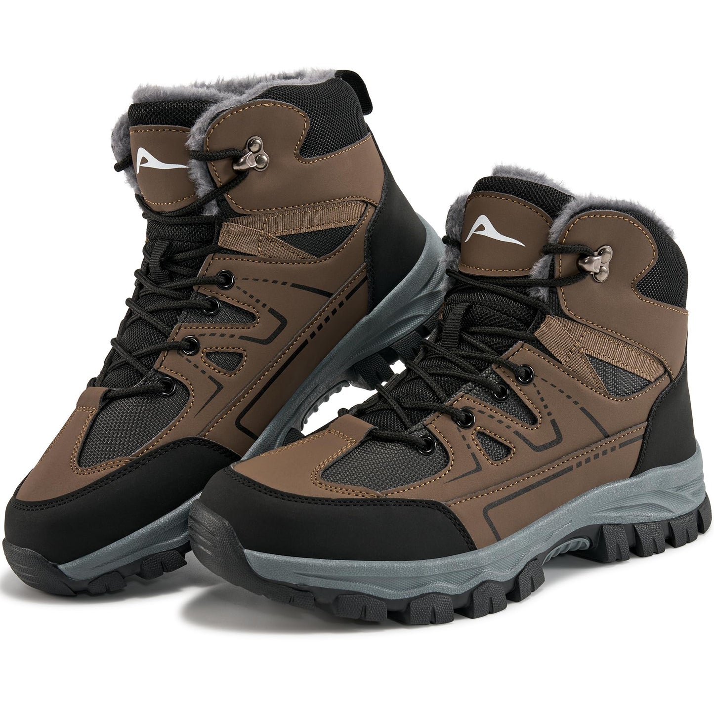 Ablanczoom Snow Boots for Men Winter Warm Fur Lined Waterproof Anti Slip Outdoor Work Camping
