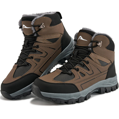 Ablanczoom Snow Boots for Men Winter Warm Fur Lined Waterproof Anti Slip Outdoor Work Camping