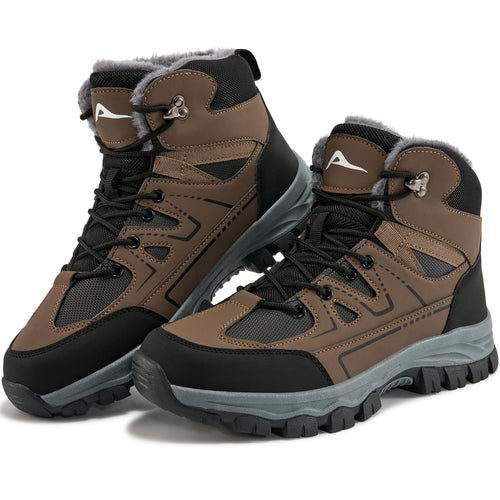 Ablanczoom Snow Boots for Men Winter Warm Fur Lined Waterproof Anti Slip Outdoor Work Camping