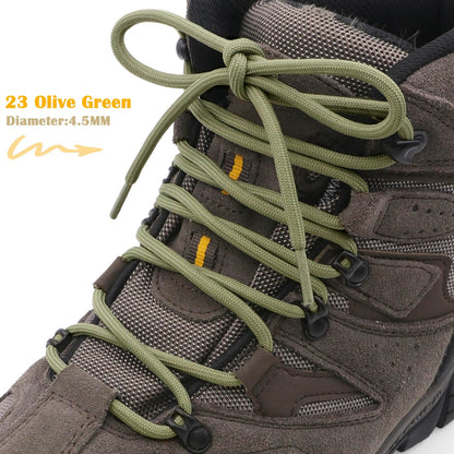 DELELE Hiking Shoe Laces for Boots, 2 Pair 55 inch Olive Green Round Boot Laces Heavy Duty, Work Shoelaces Strings