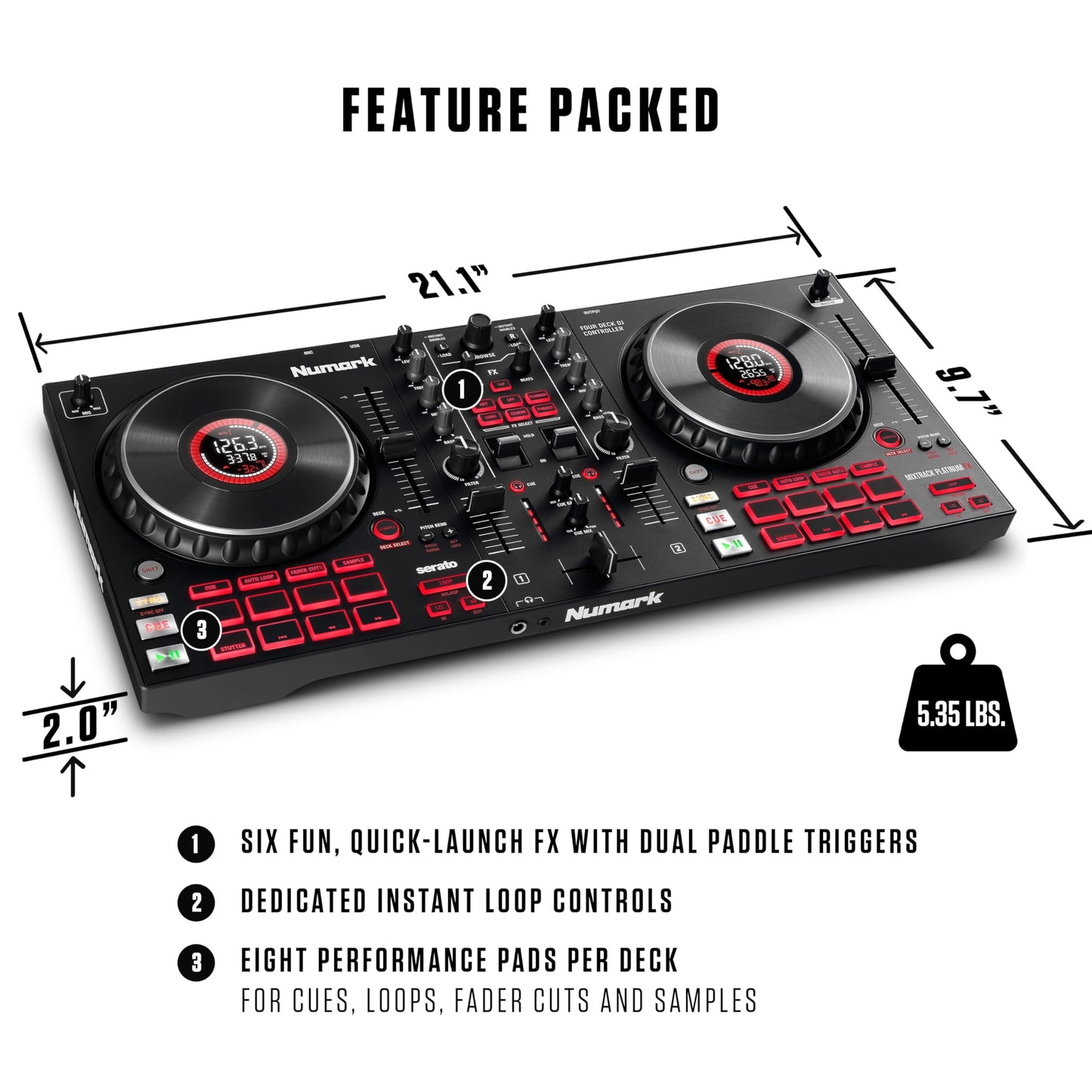 Numark Controlador Mixtrack Platinum FX Serato DJ