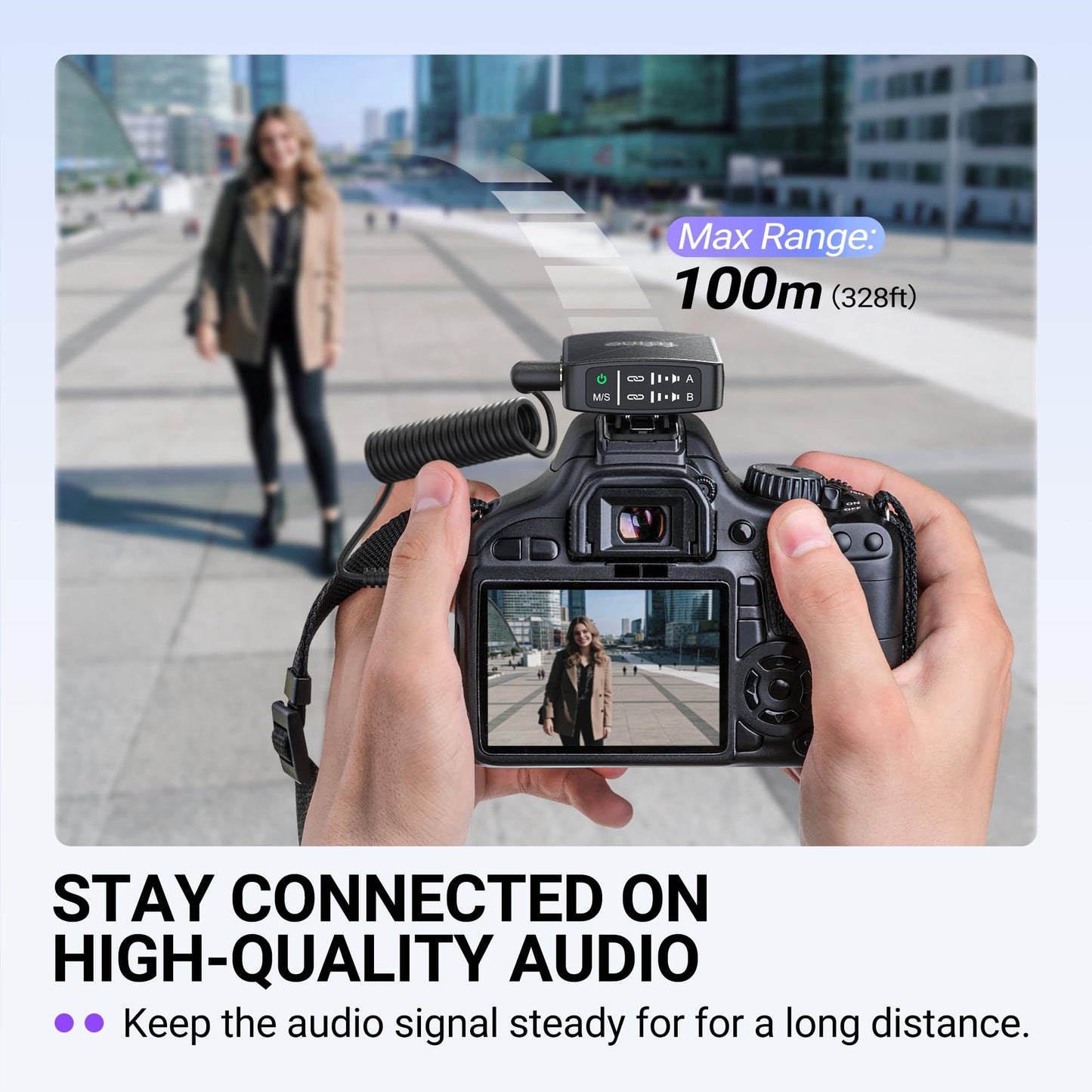 FIFINE Wireless Lavalier Microphone for iPhone/Android/Camera, 2 Pack Cordless Lapel Mic System for Vlog Recording Video YouTube/TikTok Interview, Condenser Clip-On Microphone with Charging Case-M9