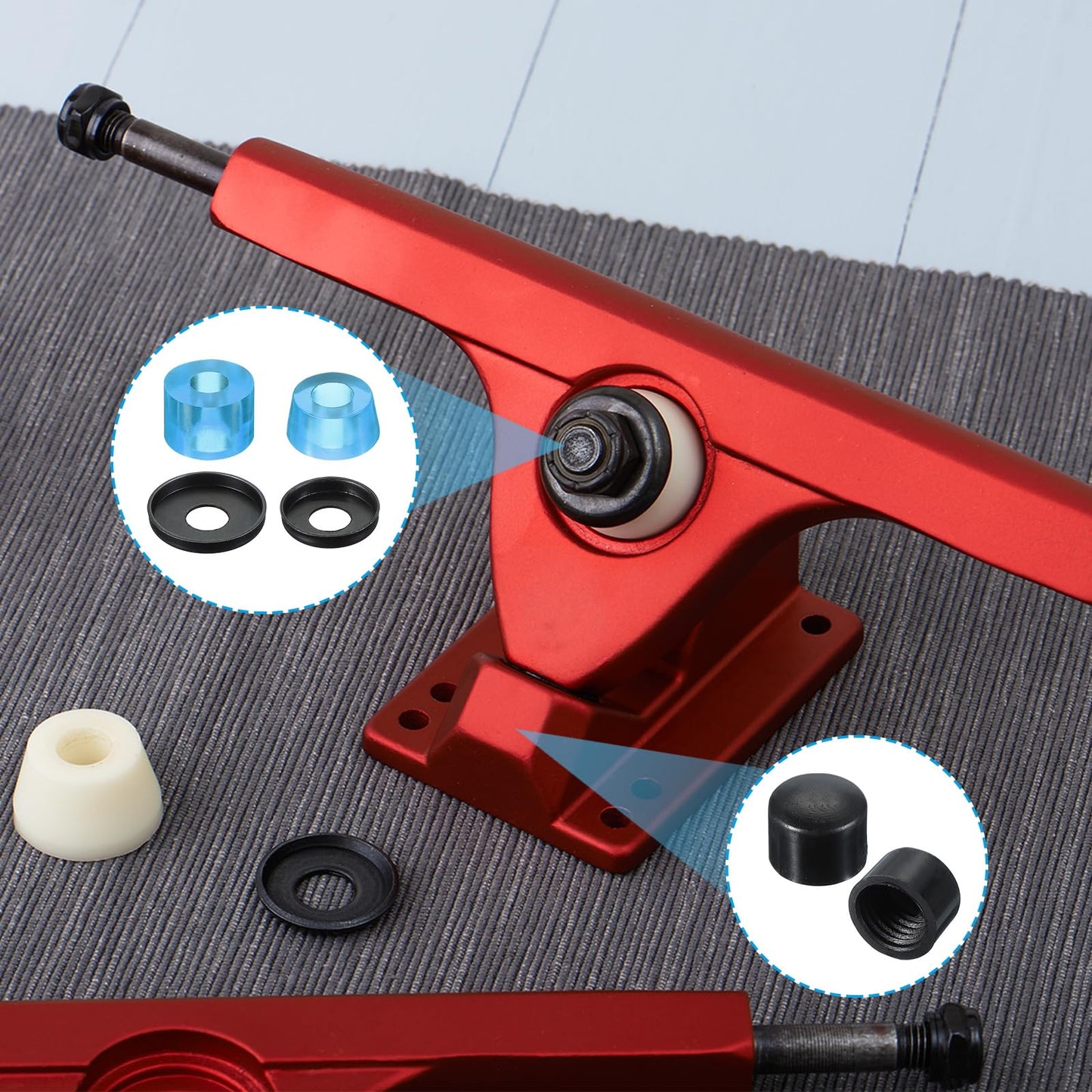 PATIKIL Kit de Reconstrucción de Bujes para Patineta Longboard (Azul Transparente)