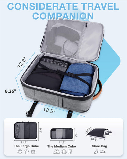 BAGSMART Mochila de Viaje de Compresión (40L / Khaki)