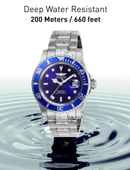 Invicta Men's Pro Diver Quartz Watch with Stainless Steel Strap, Silver, 20 (Model: 26971)