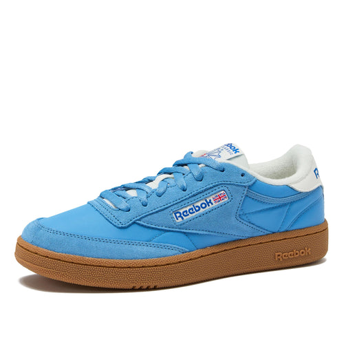 Reebok Club C 85 Mens Tennis Shoes, Casual Fashion White Sneakers for Men, Essential Blue/Chalk/Gum