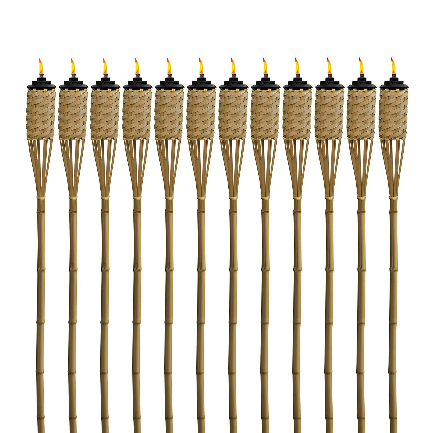 TIKI Antorchas de Bambú para Exteriores (Pack de 12 / 57 Pulgadas)