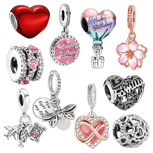 WANIUS Set de Amuletos y Dijes de Plata para Joyería (Paquete de 10)