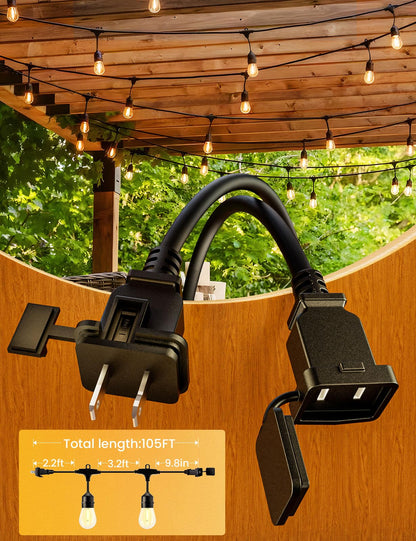 Svater Tira de Luces LED para Exterior (105FT / Blanco Cálido)