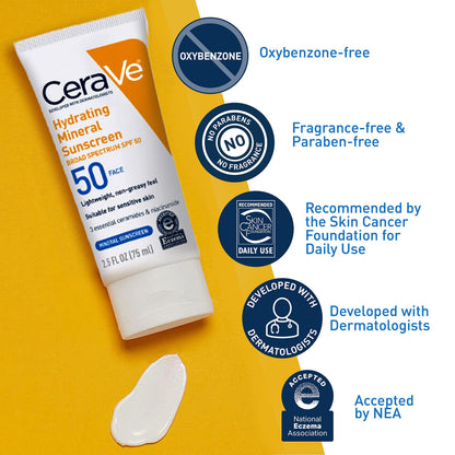 CeraVe Protector Solar 100% Mineral SPF 50 (2.5 oz)