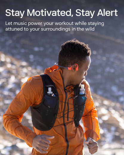 SHOKZ OpenSwim Pro - Open-Ear Bluetooth & MP3 Bone Conduction Sport Headphones, Swimming Headphones, IP68 Waterproof, Red