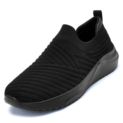 PPQ Womens Slip On Walking Shoes-Lightweight Comfort Breathable Travel Slip in Sneakers All Black