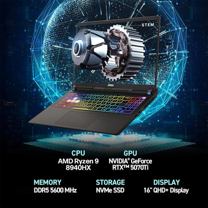 MSI Portátil Gaming Vector 16 HX AI 16" (1TB SSD + 1TB HDD / 16GB RAM)