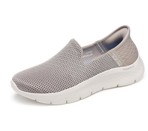 Skechers Women's Hands Free Slip-Ins Go Walk Flex-Relish Sneaker, Taupe/Blue