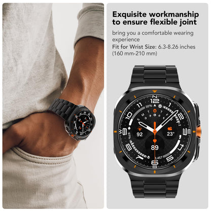 SPGUARD Correa de Metal para Samsung Galaxy Watch 7/8 Ultra 47mm (Negro)