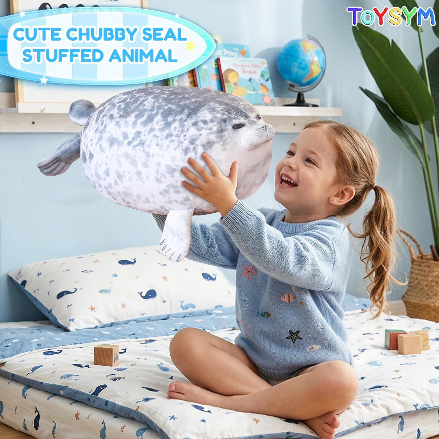TOYSYM Almohada de Peluche de Foca Regordeta (20 pulgadas)