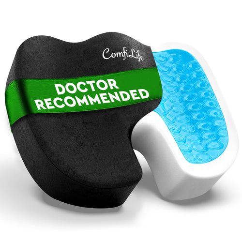 ComfiLife Cojín de Asiento de Espuma Viscoelástica y Gel (Negro)