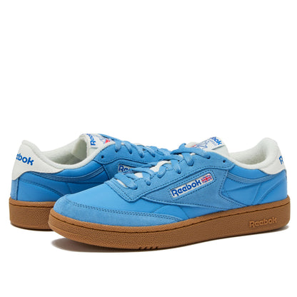 Reebok Club C 85 Mens Tennis Shoes, Casual Fashion White Sneakers for Men, Essential Blue/Chalk/Gum