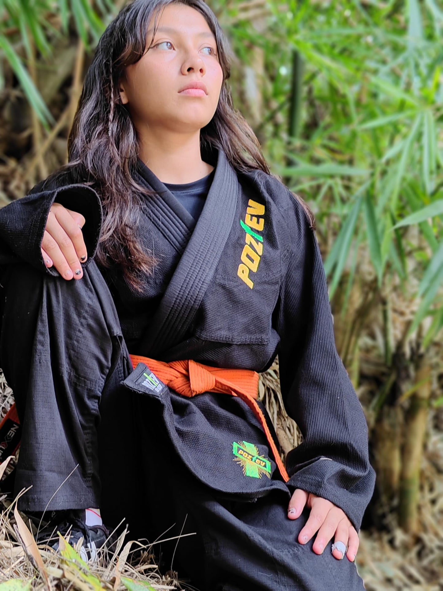 POZTEV Uniforme de Jiu Jitsu Brasileño (Talla A3 / Negro)