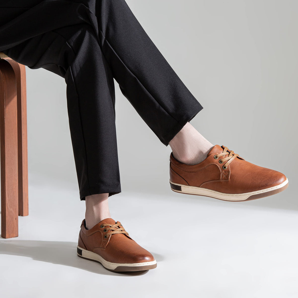 Jousen Men's Casual Shoes Memory Foam Mens Fashion Sneakers Business Dress Sneaker (A81Q06 Brown 9)