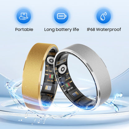 prxxhri Anillo Inteligente Rastreador de Salud (Silver, 8)