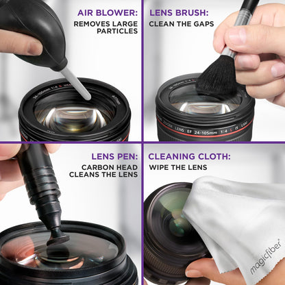 Altura Photo Camera Cleaning Kit - Lens Cleaner Spray, Brush, Pen, Blower, Microfiber Cleaning Cloths, Tissue Wipes for Canon Nikon Sony Fuji Olympus Pentax Sigma Tamron DSLR & Mirrorless Cameras