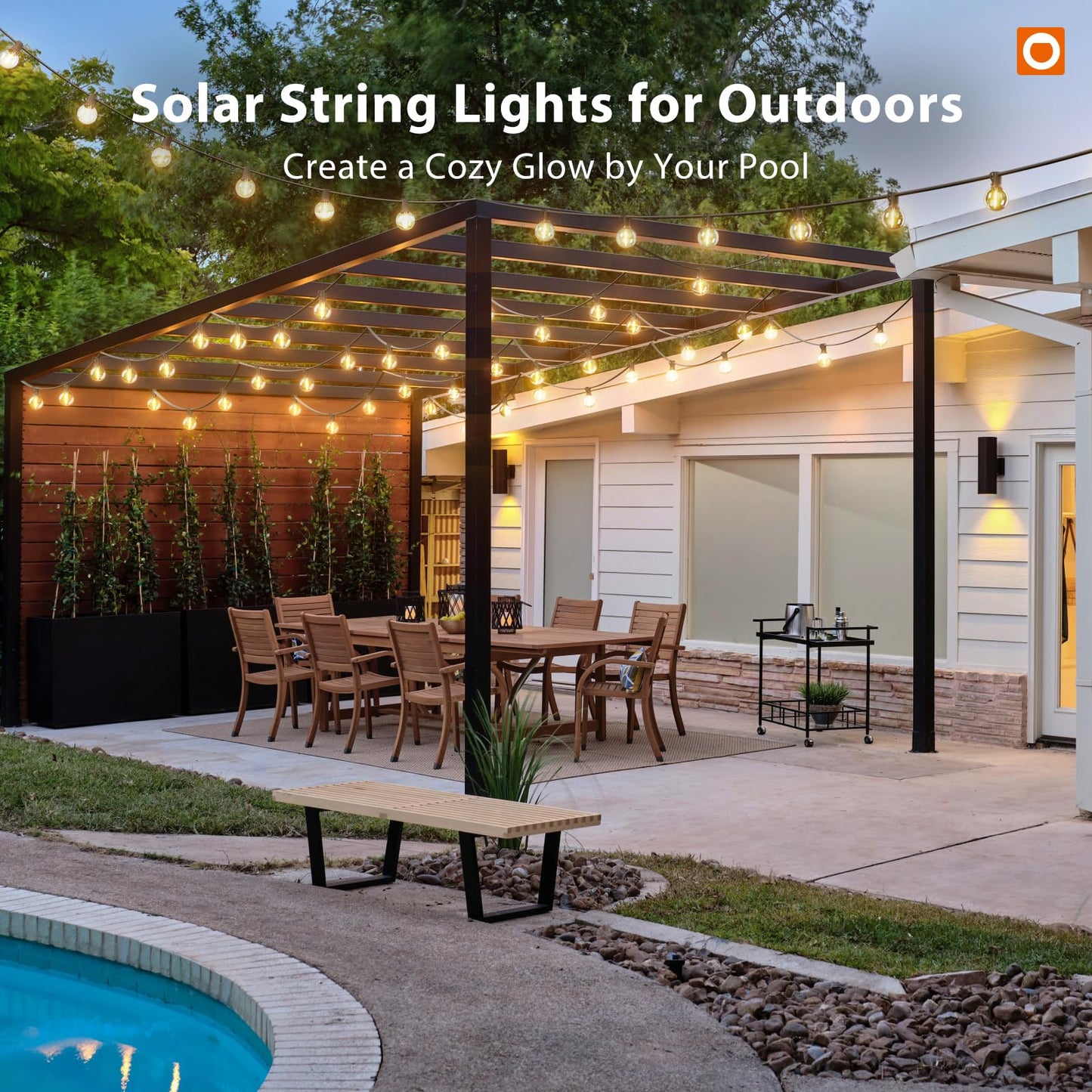 addlon Tira de Luces Solares G40 para Exterior (100FT)