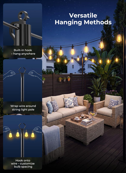 Brightown Guirnalda de Luces Solares 52FT (Exterior Impermeable / 15+1 LED)