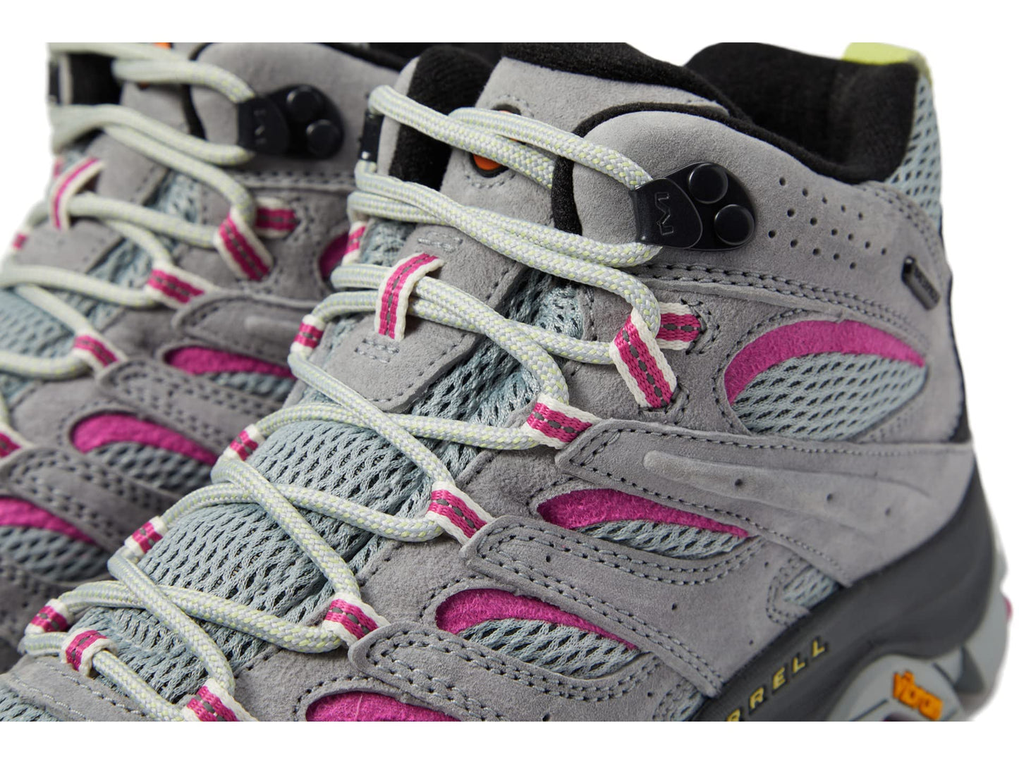 Merrell Women's Moab 3 Mid Waterproof Hiking Boot, Monument/Fuchsia