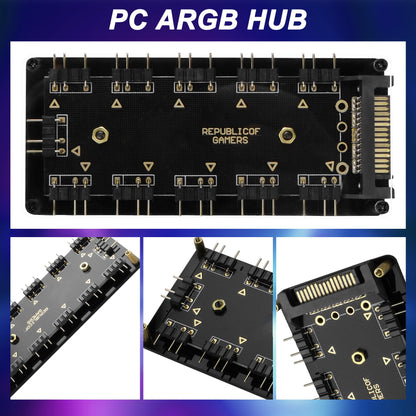 MEIRIYFA Controlador y Divisor HUB de Ventiladores LED ARGB (5V 3PIN)