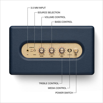Marshall Acton III Altavoz Bluetooth para el Hogar (Azul Medianoche)