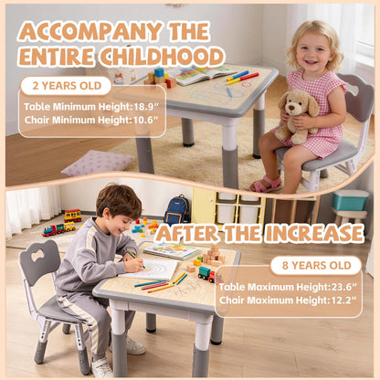 Pterying Set de Mesa y Sillas para Niños (Grey)