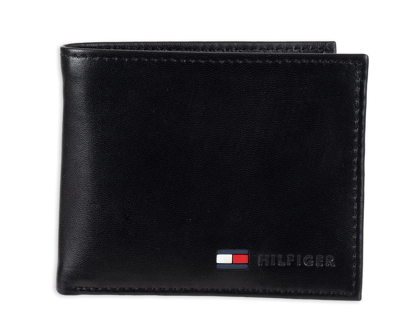 Tommy Hilfiger Billetera Delgada Plegable de Cuero Genuino (Con Bolsillo para Monedas)