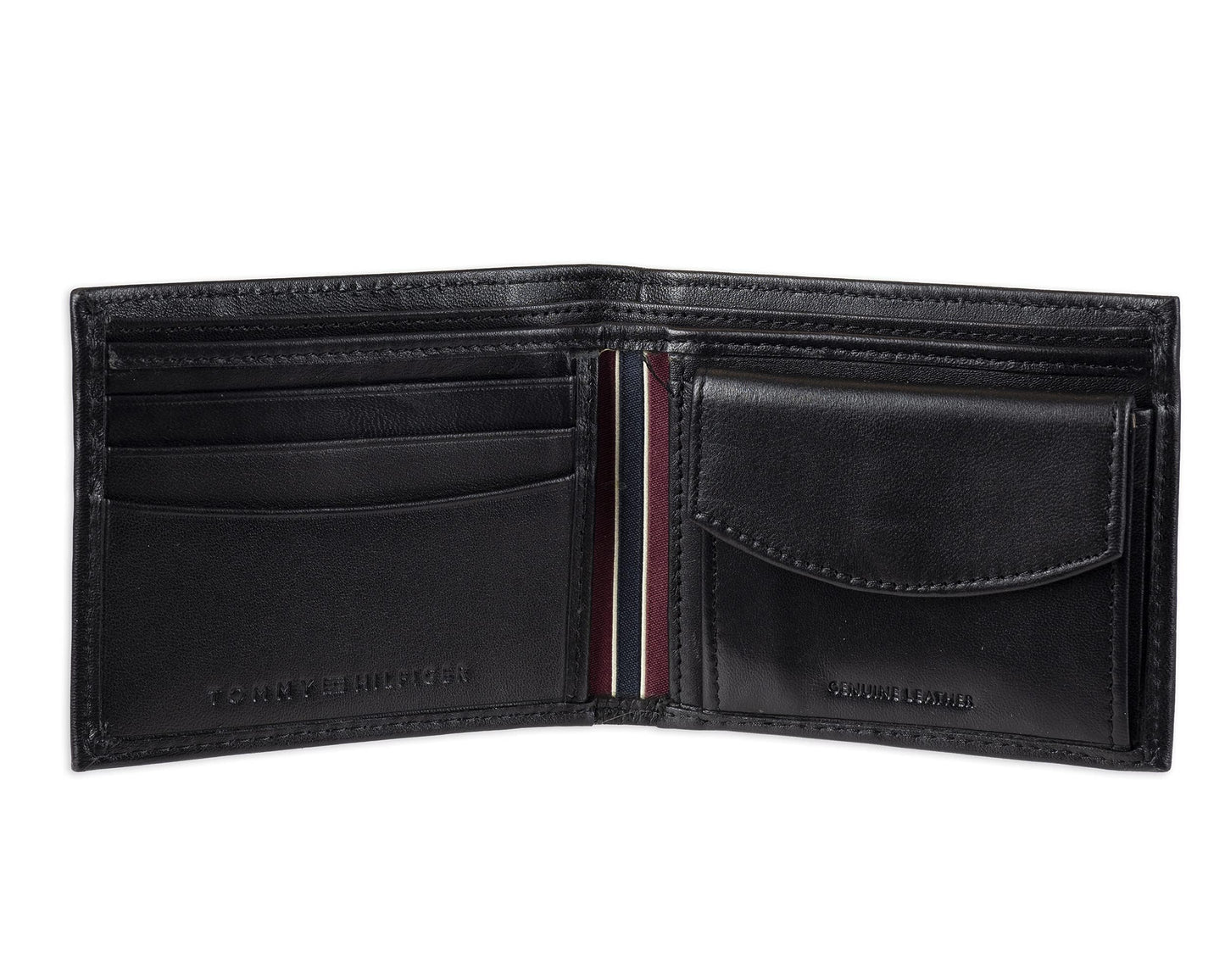 Tommy Hilfiger Billetera Delgada Plegable de Cuero Genuino (Con Bolsillo para Monedas)