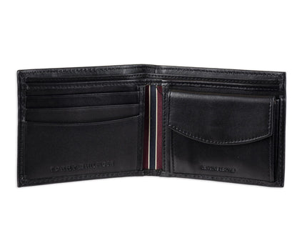 Tommy Hilfiger Billetera Delgada Plegable de Cuero Genuino (Con Bolsillo para Monedas)